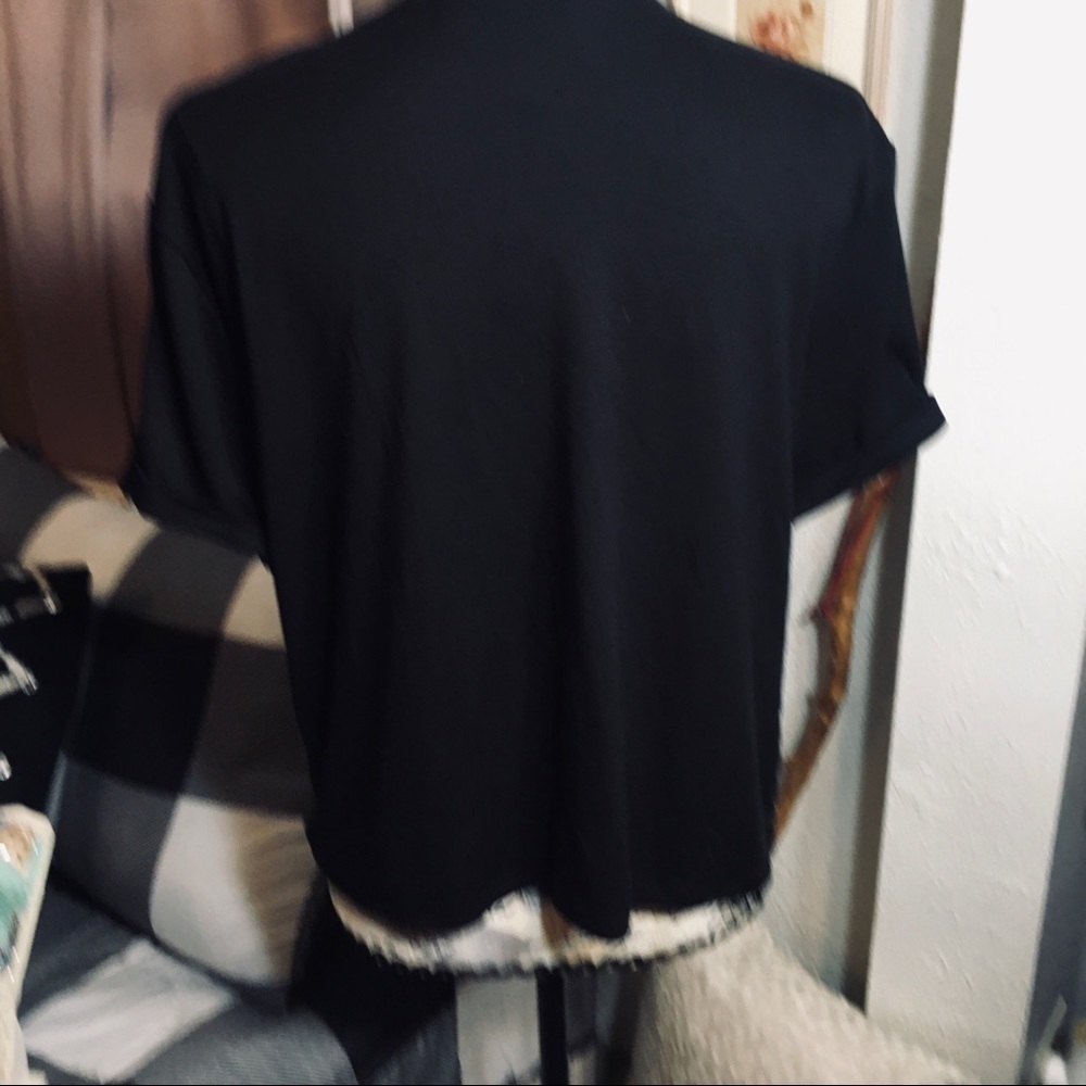 Hot Kiss rainbow 🌈 striped rolled sleeve top - Picture 5 of 7